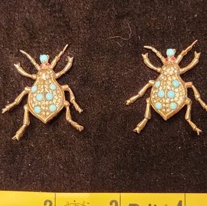 Vintage Beetle Clip-on Earrings